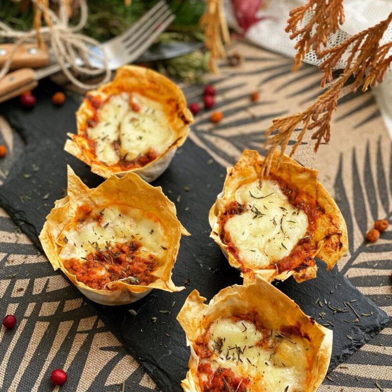 Nids de bricks aux rillettes de thon gratinées Nids de bricks aux rillettes de thon gratinées