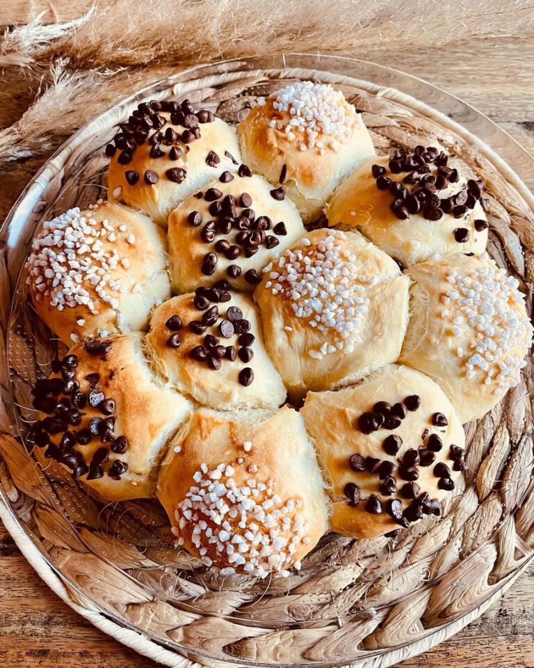 Brioche butchy aux perles de sucre et chocolat