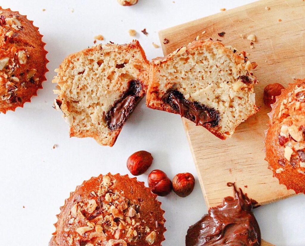 Muffins noisette cœur pâte à tartiner