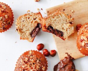 Muffins noisette cœur pâte à tartiner