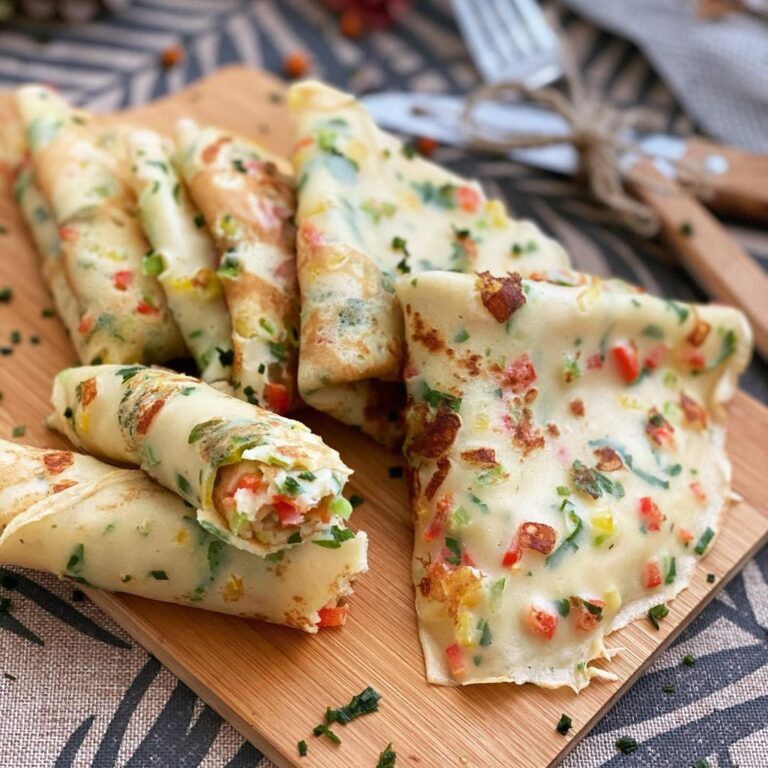 Crêpes aux poivrons et au fromage Crêpes aux poivrons et au fromage