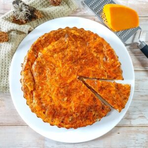 Quiche sans pâte bacon mimolette