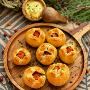 Boules de pâte feuilletées aux saucisses Boules de pâte feuilletées aux saucisses
