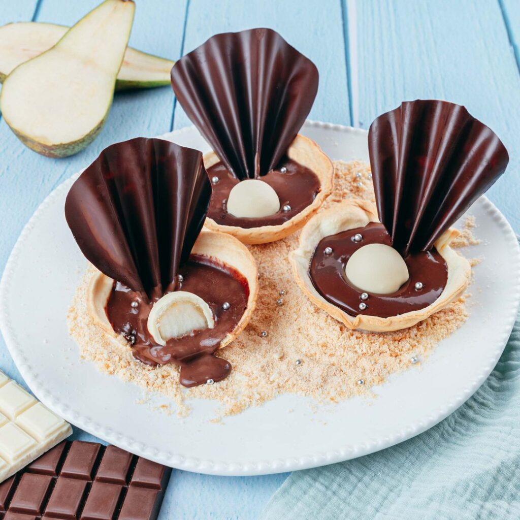 La tarte aux poires en coquillage