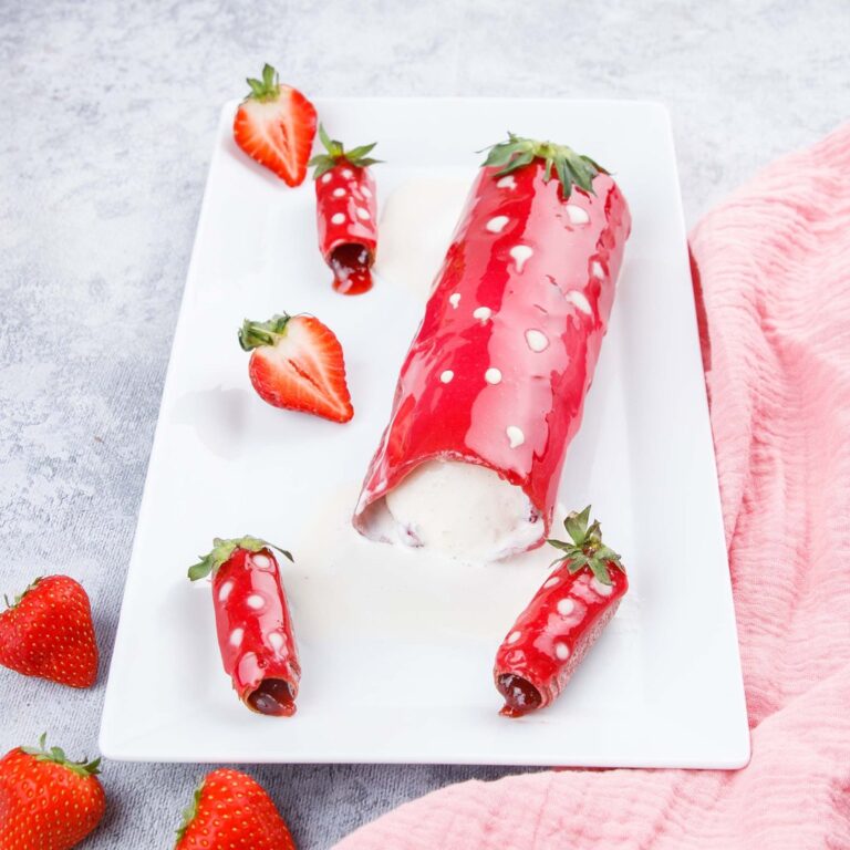 Tubes croquants à la fraise