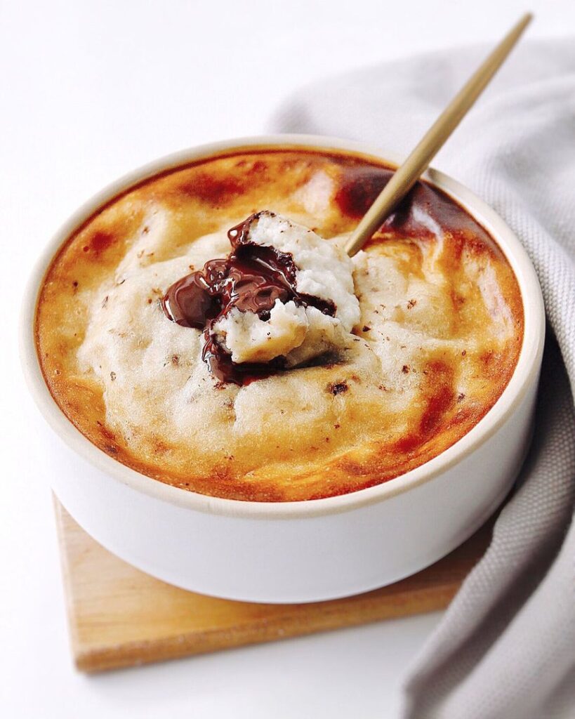 Fondant à la banane et cœur chocolat