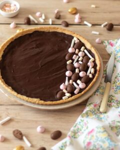 Tarte au chocolat et mini-guimauves Tarte au chocolat et mini-guimauves