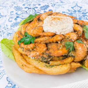 Meeresfrüchte Funnel Cake Meeresfrüchte Funnel Cake