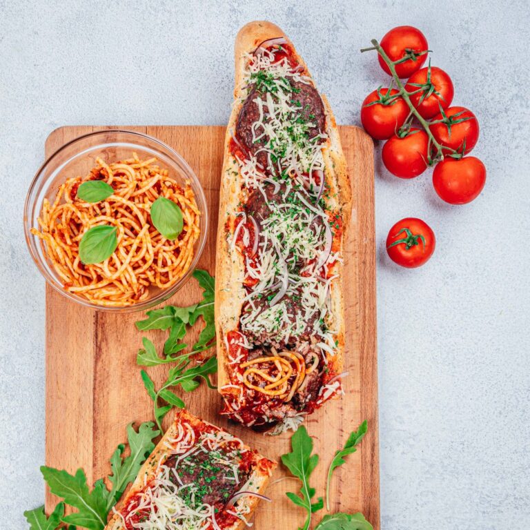 Spaghetti & Meatball Sub Sandwich