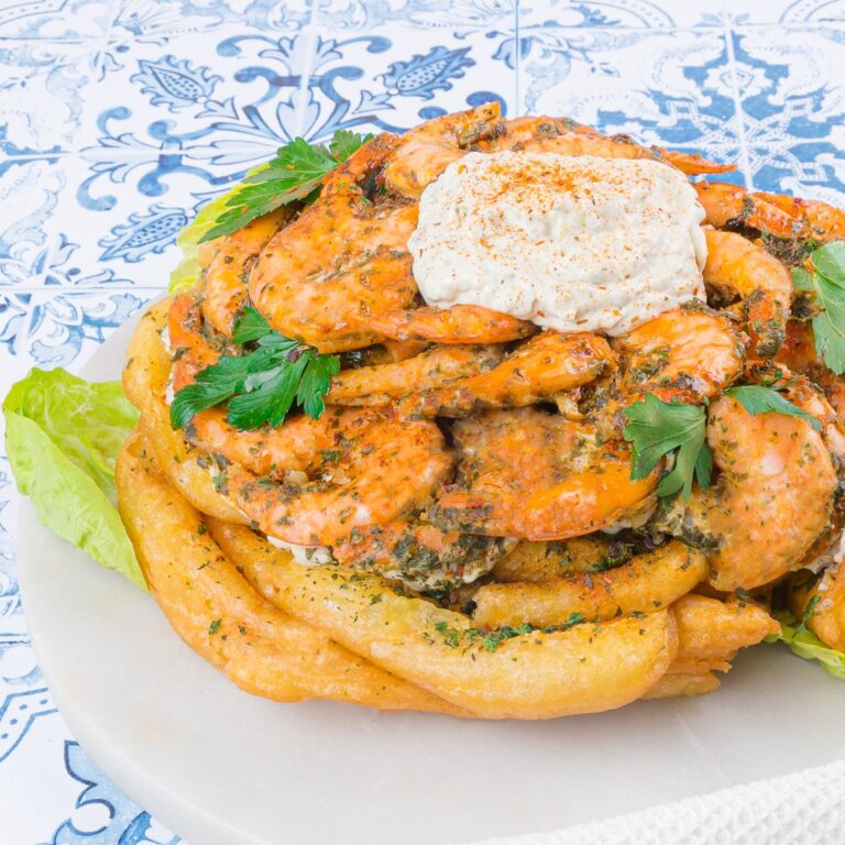Pastel de embudo con gambas!