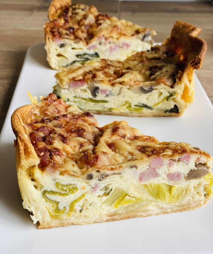 Quiche poireau champignon lardon