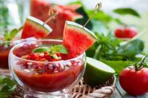 Erfrischende Wassermelonensuppe Erfrischende Wassermelonensuppe