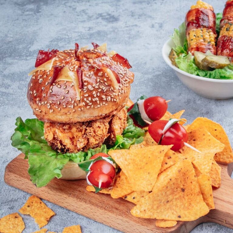 Hamburguesa de pollo crujiente!