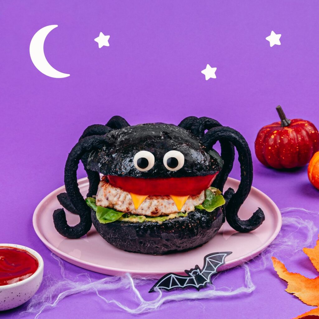 Le burger araignée d&rsquo;Halloween