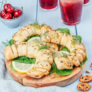 Pretzel relleno de espinacas y alcachofas!