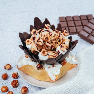 Crepes de flores de chocolate!