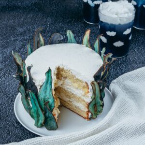 Pastel de pera azul!