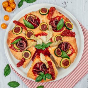 Pizza em flor para compartilhar