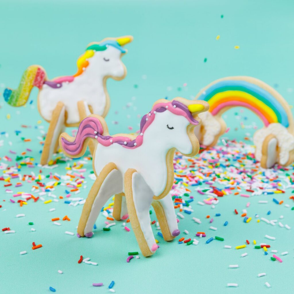 Biscotti unicorno e arcobaleno