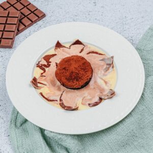 Fondant au chocolat fleuri