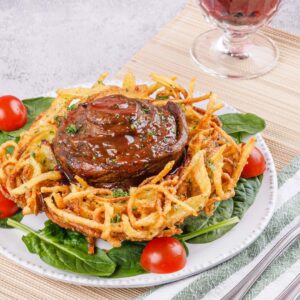 Potato Bourguignon Nest