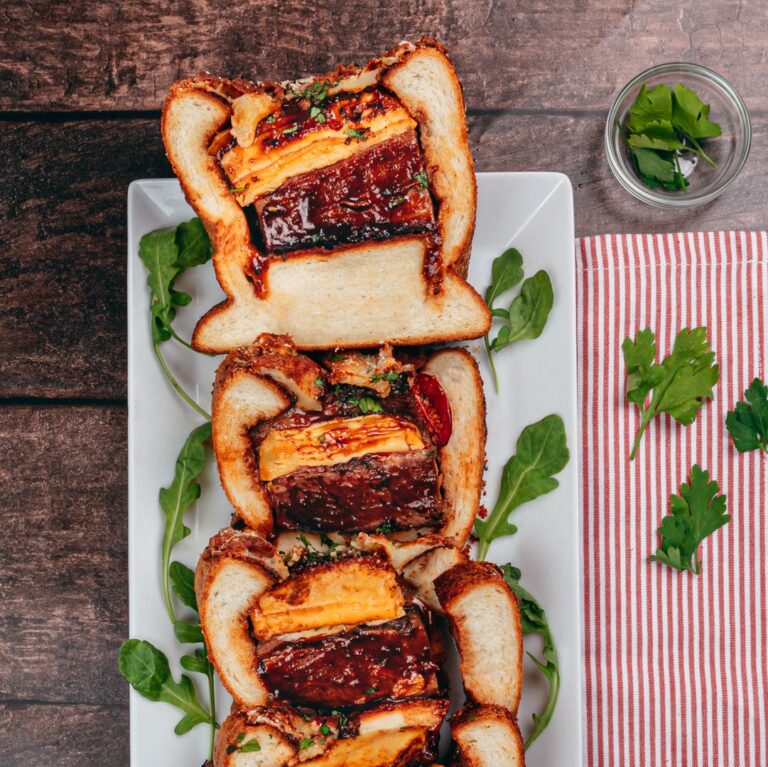Garlic Bread Brisket Lasagna