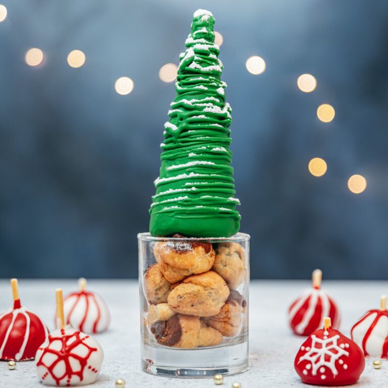 Profiteroles et sapin en chocolat