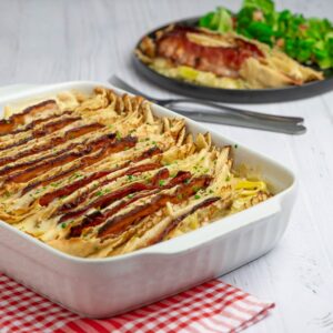 Gratin de crêpes poireaux raclette Gratin de crêpes poireaux raclette