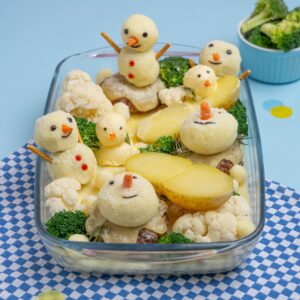 La purée de légumes bonhommes de neige La purée de légumes bonhommes de neige