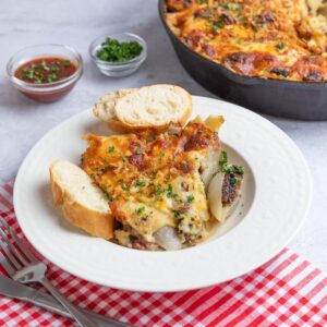 BBQ French Onion Pasta Bake