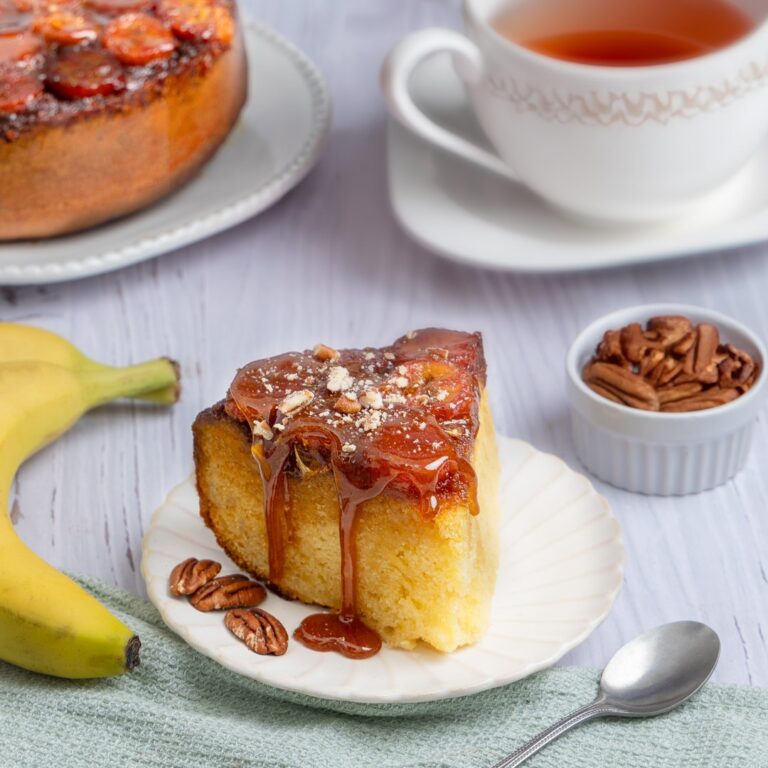 Upside down banana cake