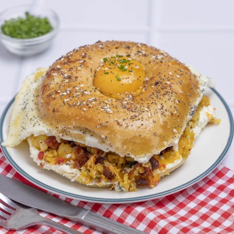 Chopped Bagel Breakfast Sandwich