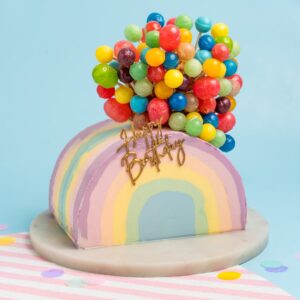 Rainbow Balloon Birthday Cake