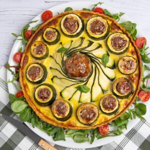 La quiche aux courgettes fleurie
