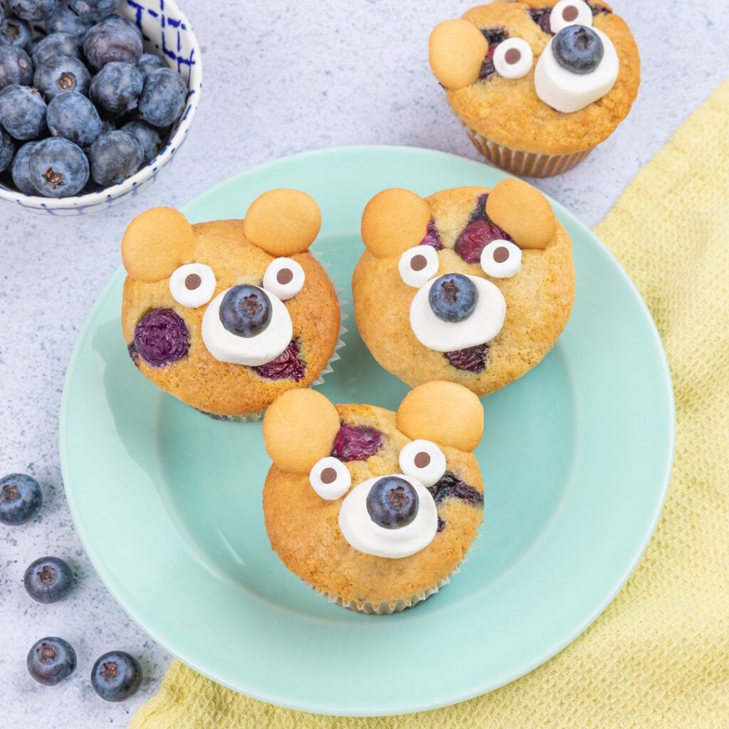 Les muffins oursons à la myrtille