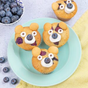Les muffins oursons à la myrtille Les muffins oursons à la myrtille