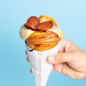 Pepperoni Pizza Croissant Cone