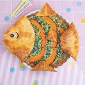 Torta pesce con ricotta e spinaci