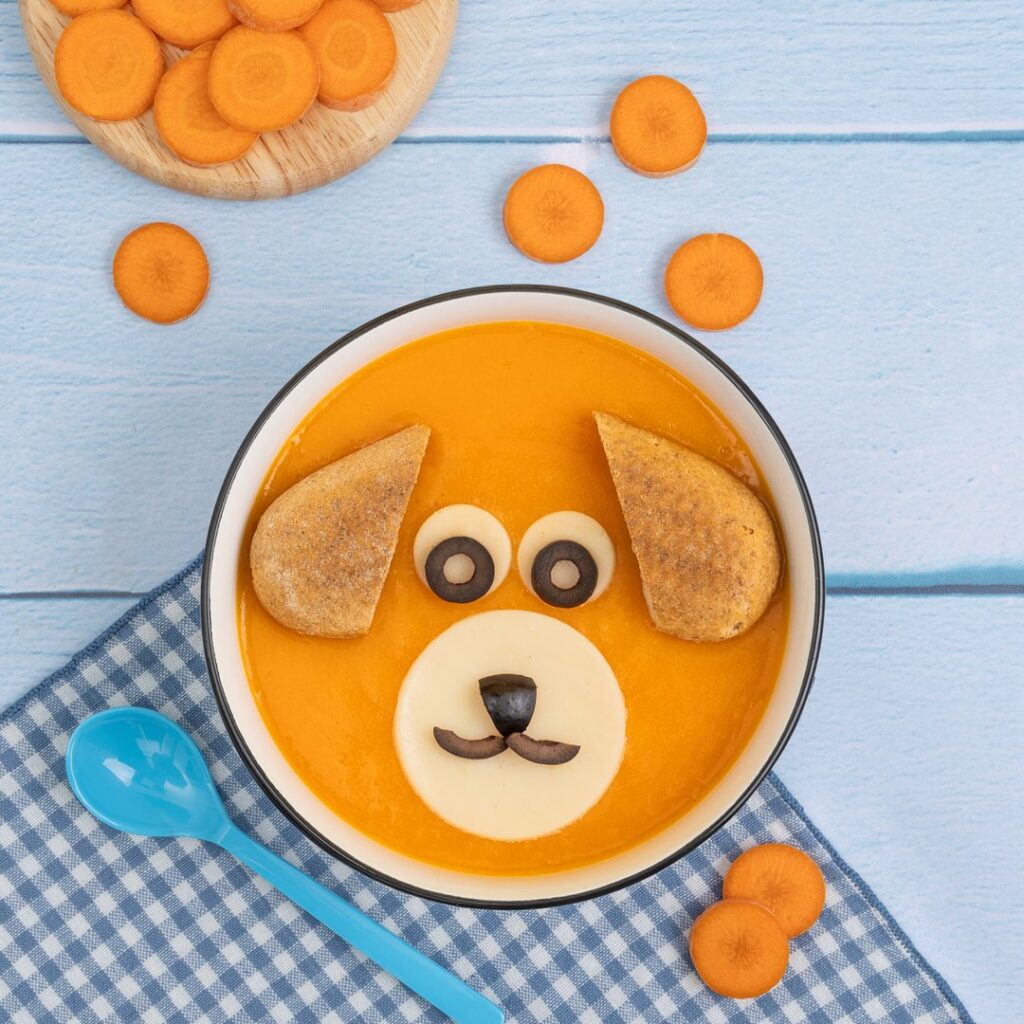Vellutata di zucca e patate cagnolino