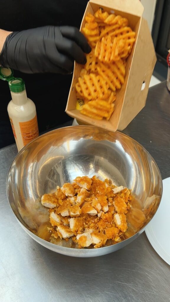 Chicken Caesar Waffle Salad