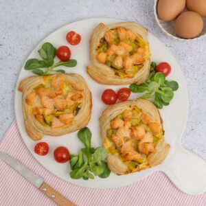Les mini-quiches saumon poireaux Les mini-quiches saumon poireaux