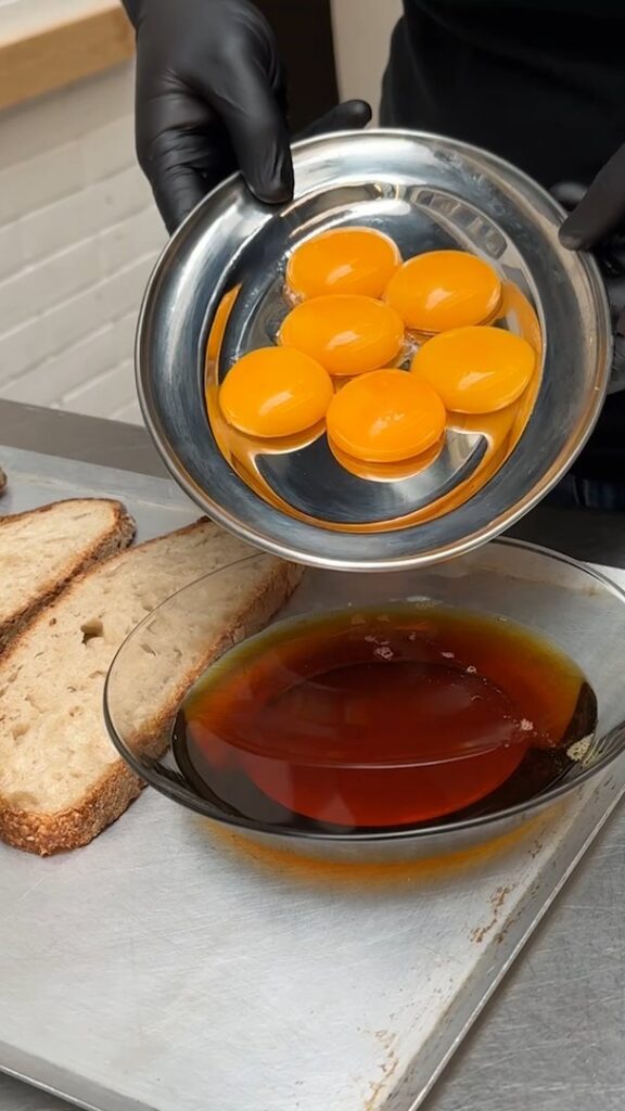 Candied Yolk With Maple Syrup