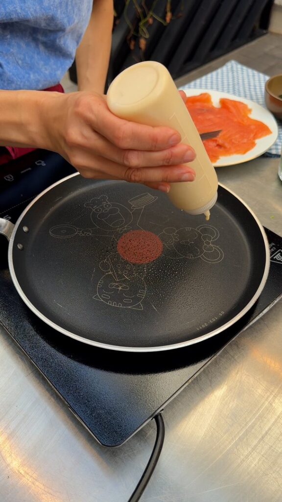 La crêpe quadrillée saumon-concombre