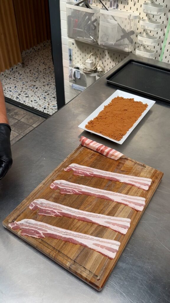Candied Bacon Mozzarella Sticks