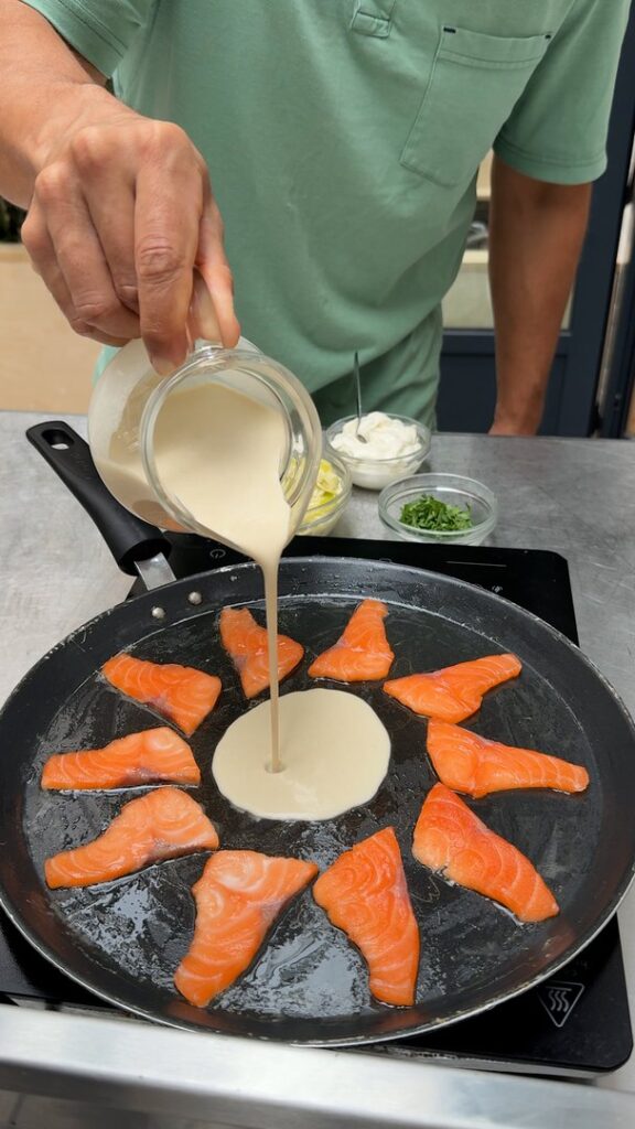 Crêpe saumon poireau