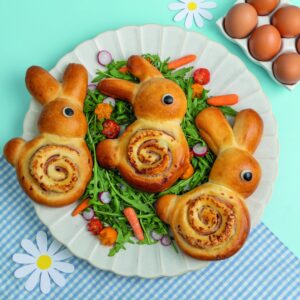 Pizza briochée lapin de Pâques