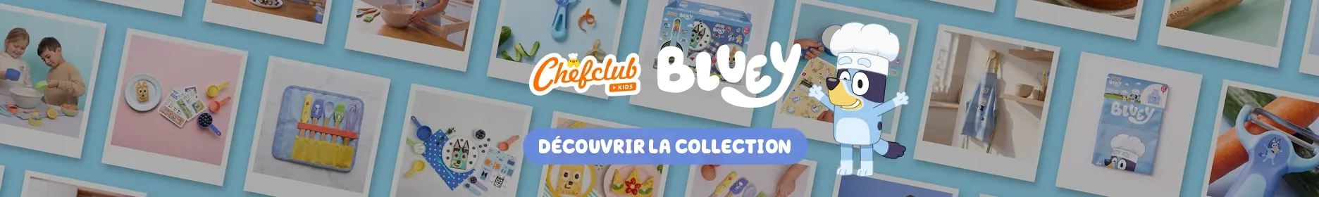 Bannière Bluey — vers la boutique Chefclub